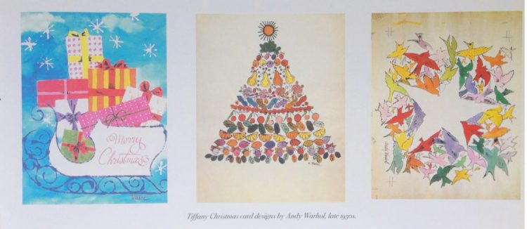 Cartões de Natal Tiffany desenhos de Andy Warhol