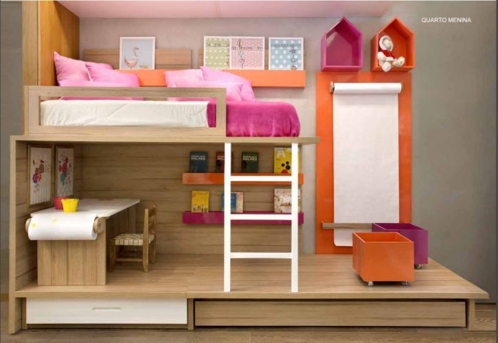 quarto de menina com beliche da Canto de Dormir