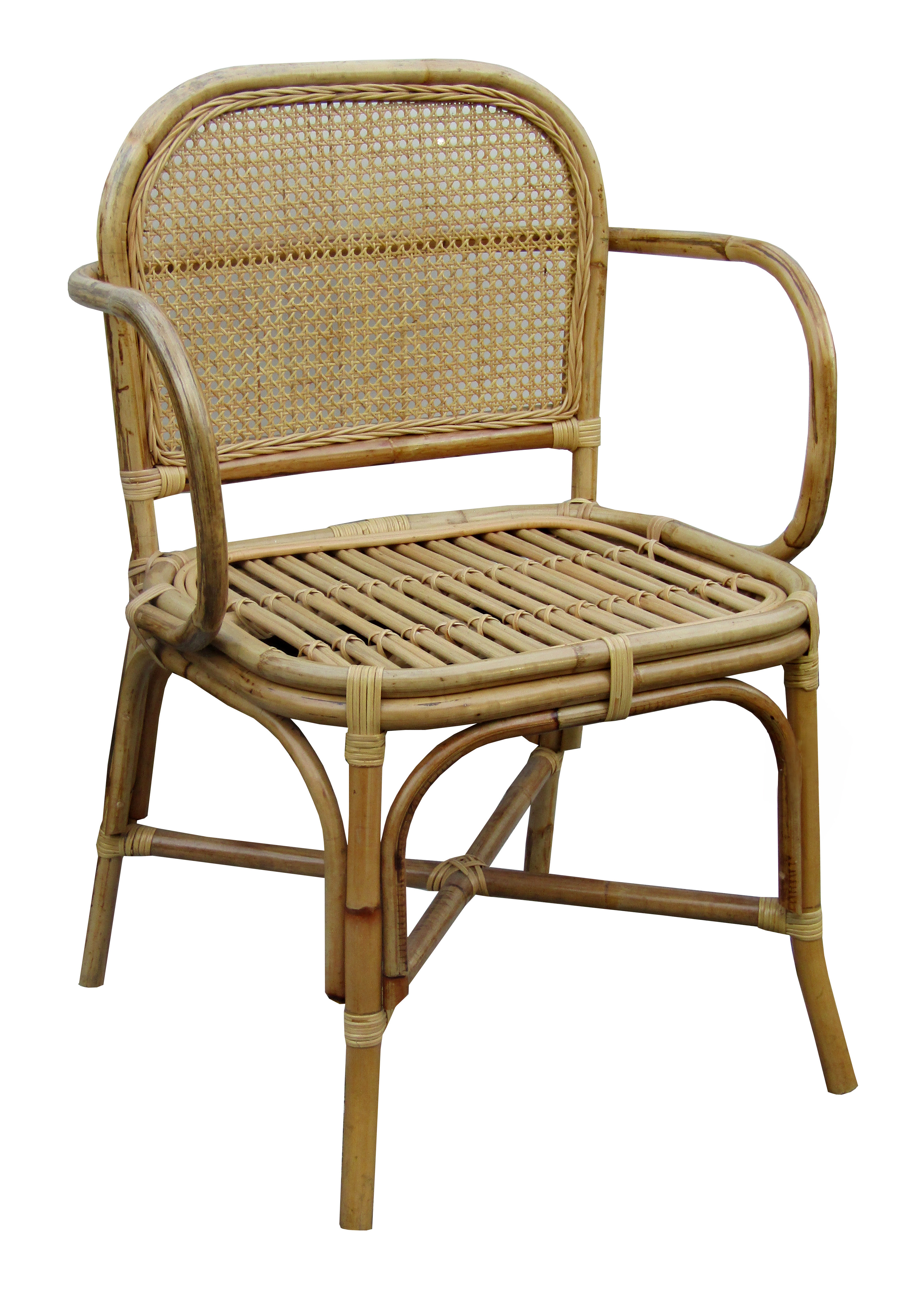 cadeira em bambu com encosto em palhinha por 1.600 reais na RUG HOME: