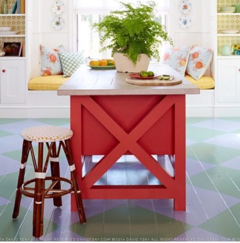 A Design de Interiores e decoradora Alison Kandler. destaque para o piso xadrez nessa cozinha