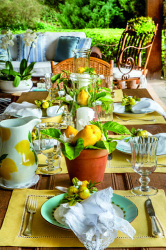 Inspirações para se criar mesas caprichadas, mesa com limões sicilianos.