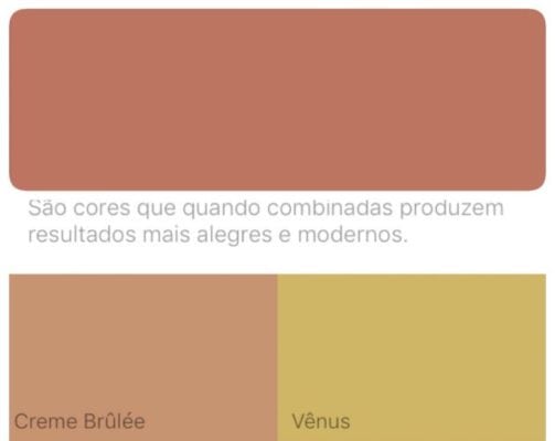 Combinação da cor de 2018 eleita pela Suvinil Tintas , Terra Roxa.