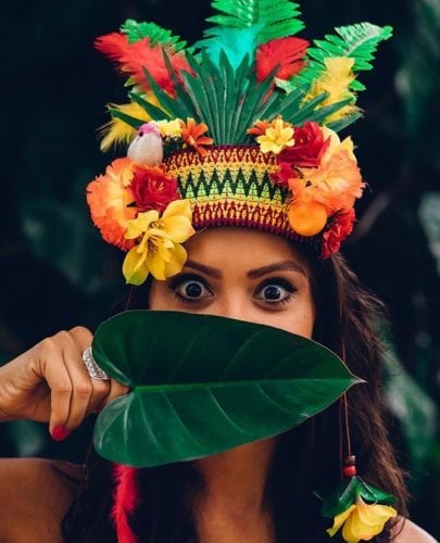 Enfeite de carnaval, cabeça tropical.