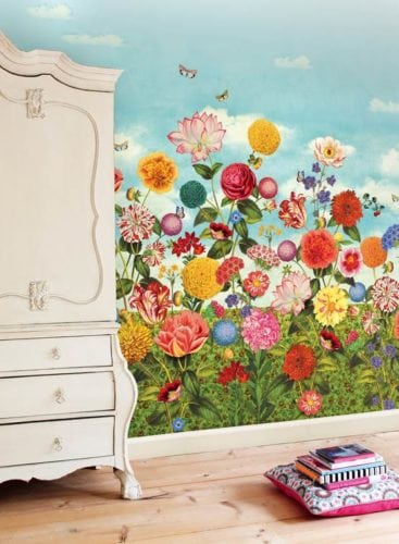 Painel de parede Wild Flowerland, da marca holandesa PIP Studio