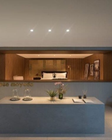 balcao em bateg blue da Casa Moyses assinado por Studio 011 para CasaCor sp