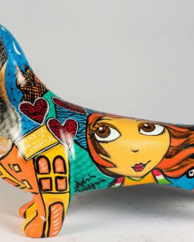 Cachorro basset pintado por Adri volpi para DogArt 2018