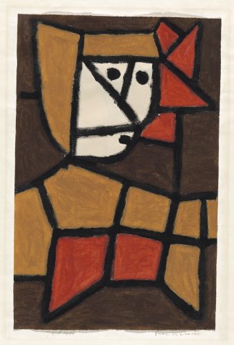 Paul Klee | Frau in Tracht, 1940, 254 | Woman in Traditional Costume | Mulher com roupa típica | Cola colorida sobre papel sobre cartão | 48 x 31,3 cm | Zentrum Paul Klee, Berna