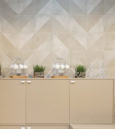 cozinha com revestimento da Linha Geo da Villagres