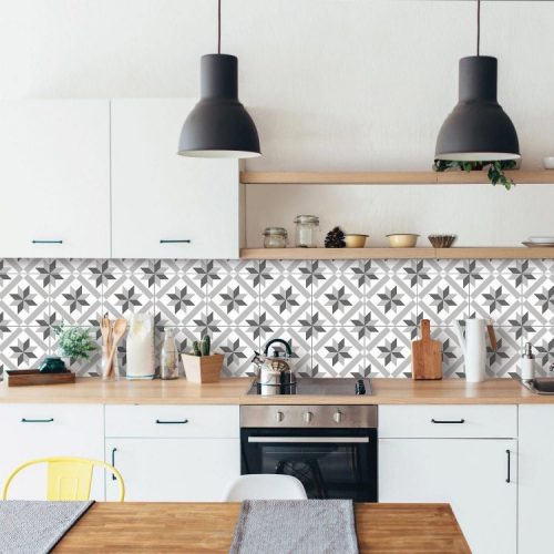 BACKSPLASH - Recurso pode revigorar o visual da sua cozinha. Frontão ou fronspicio em azulejo hidraulico