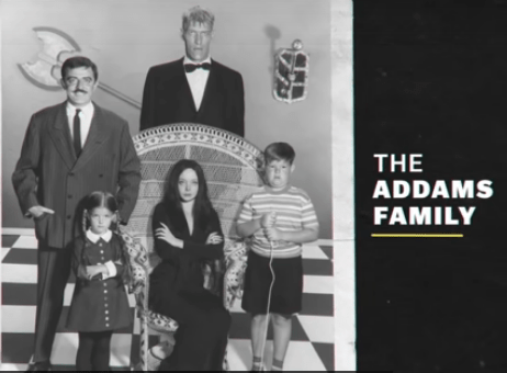 Foto antiga da Familia Addams , foto em preto e branco