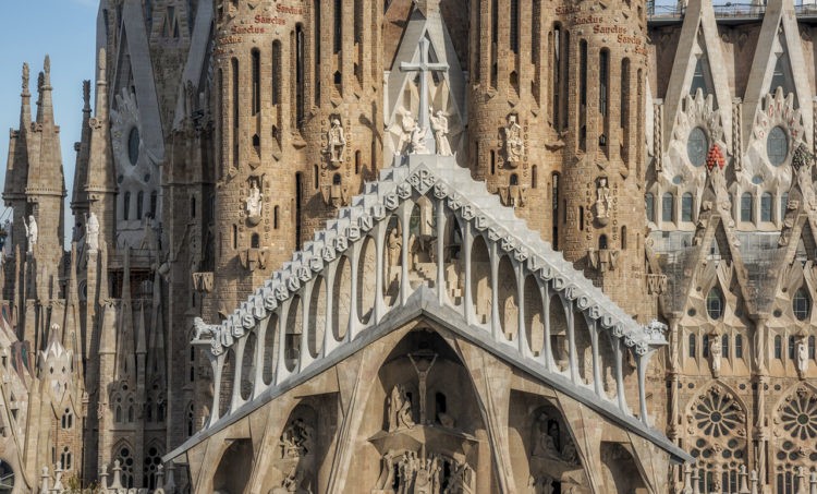 Igreja da Sagrada Famiia em Barcelona, foto de parte da frente