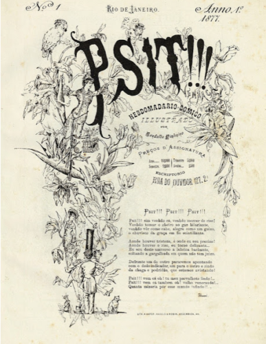 Capa da primeira publicação brasileira do Psit!!! de 15 de setembro de 1877 (col. priv.)