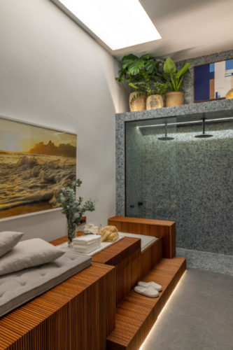 Sala de banho na CasaCor Rio 2022 ambiente de Ana Fadul /Foto: André Nazareth