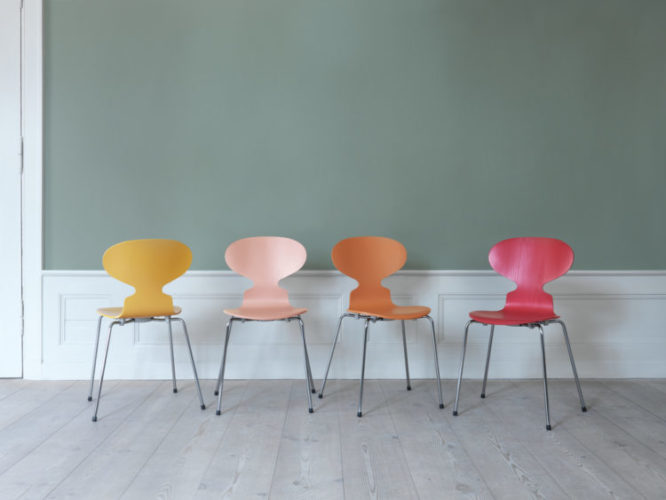 Cadeira ANT, design de Arne Jacobsen, em 4 cores 