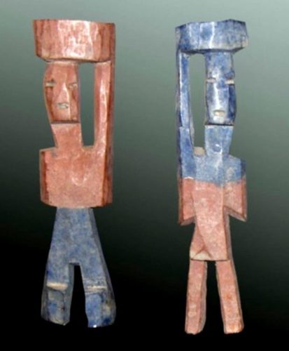 Figuras Ewe, da Costa do Marfim/Togo, Em pedra