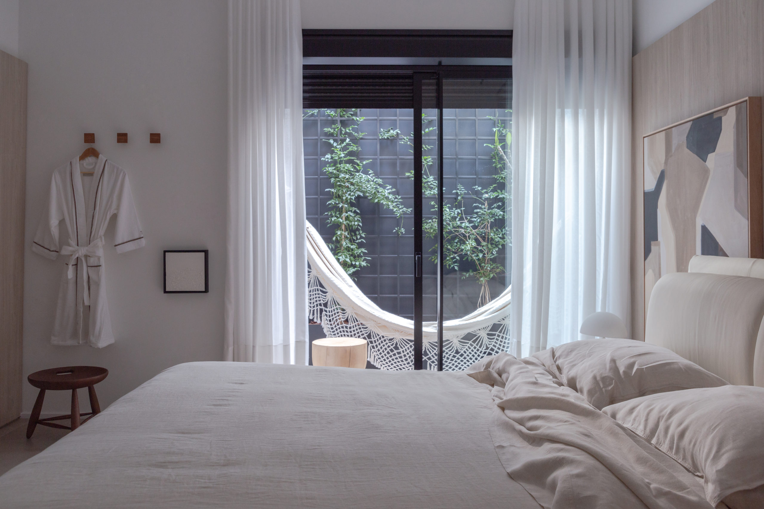quarto de casal praiano com rede