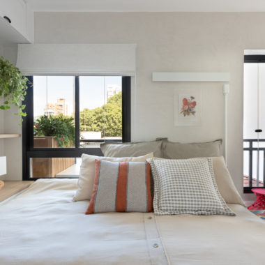 quarto boho chic com varanda