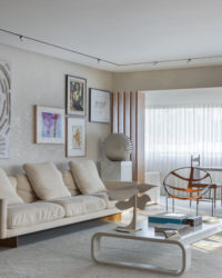 sala de estar com porcelanato ônix
