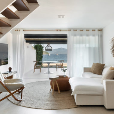sala de estar de casa de praia
