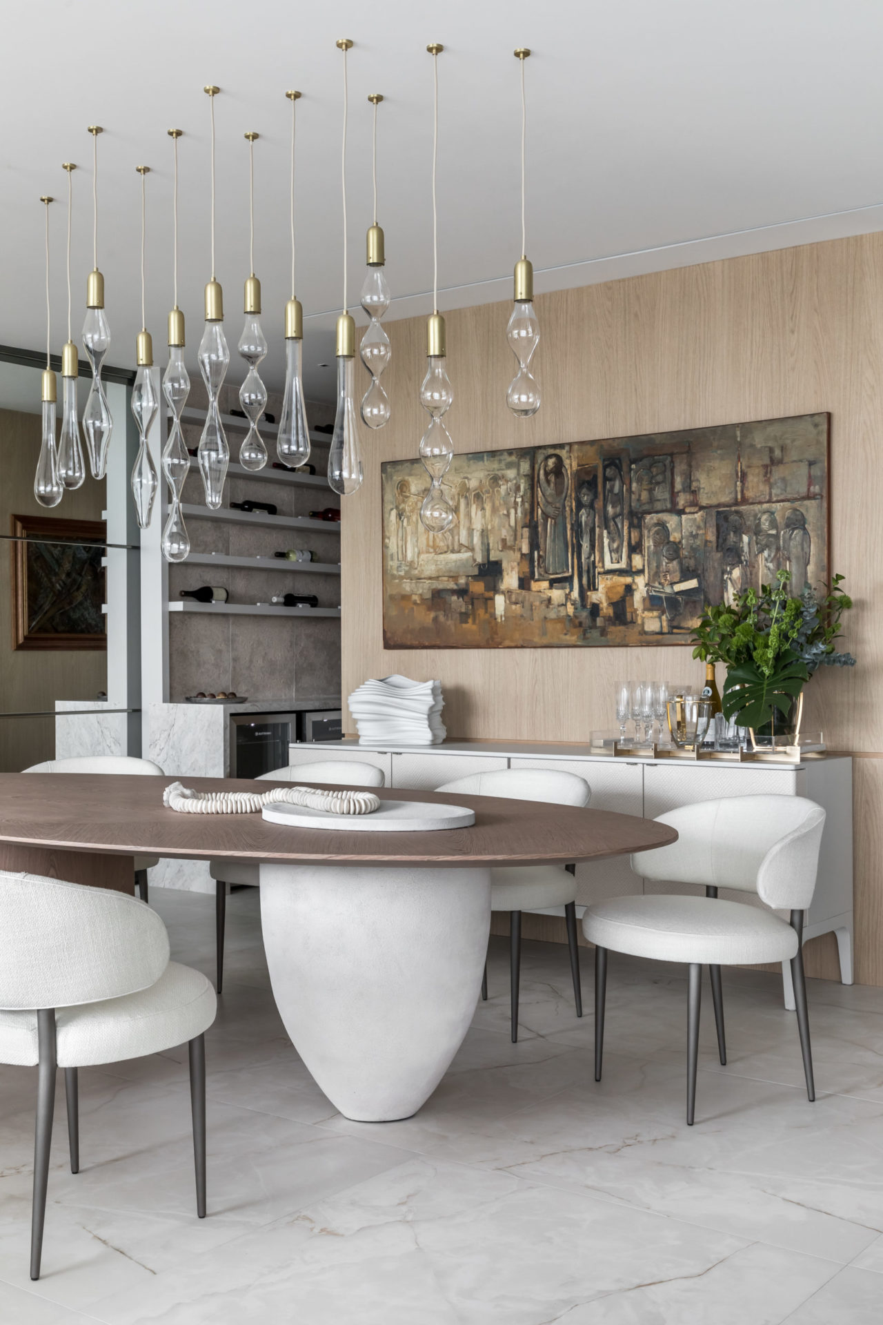 mesa de jantar com lustre 