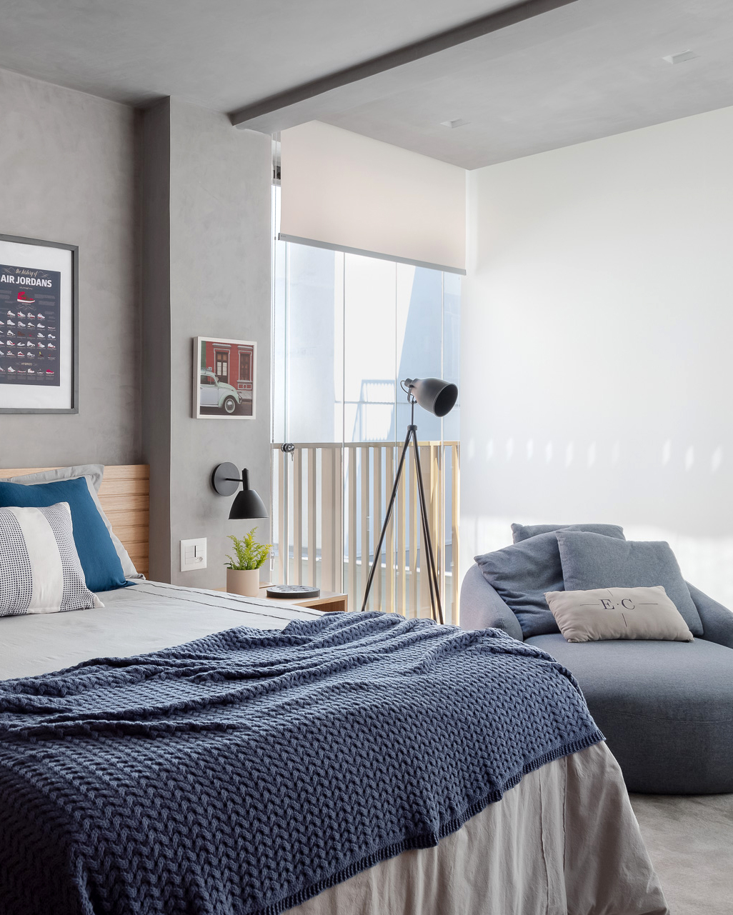 quarto em tom azul