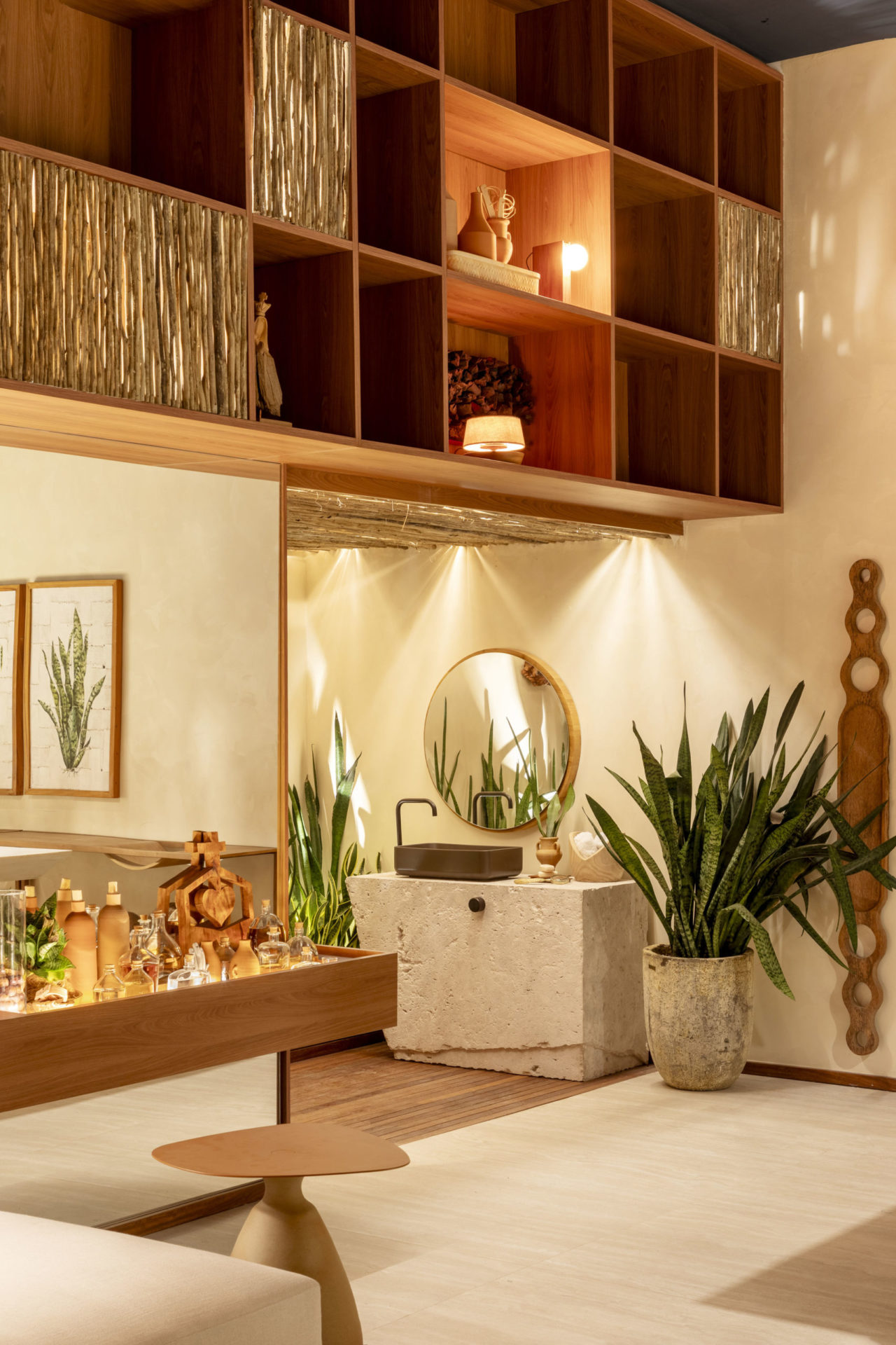 sala com visão para lavabo