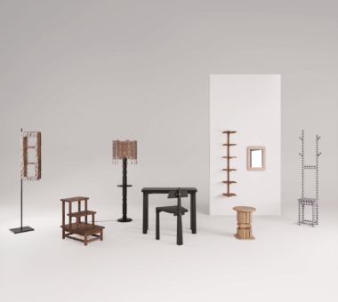 seis tipos de móveis em exposição