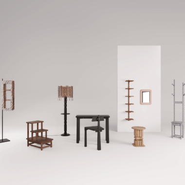 seis tipos de móveis em exposição