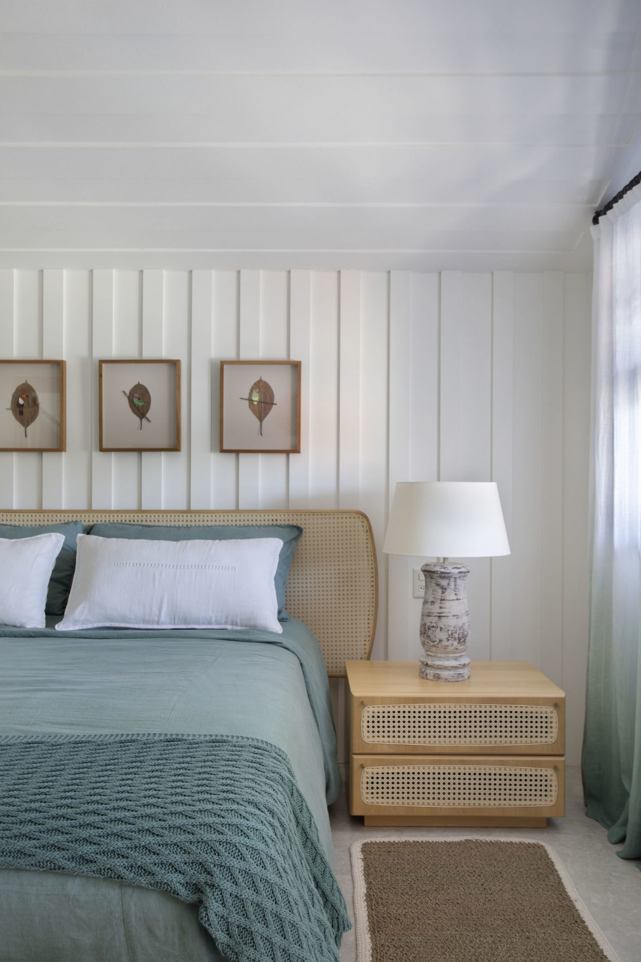 quarto com tons de verde