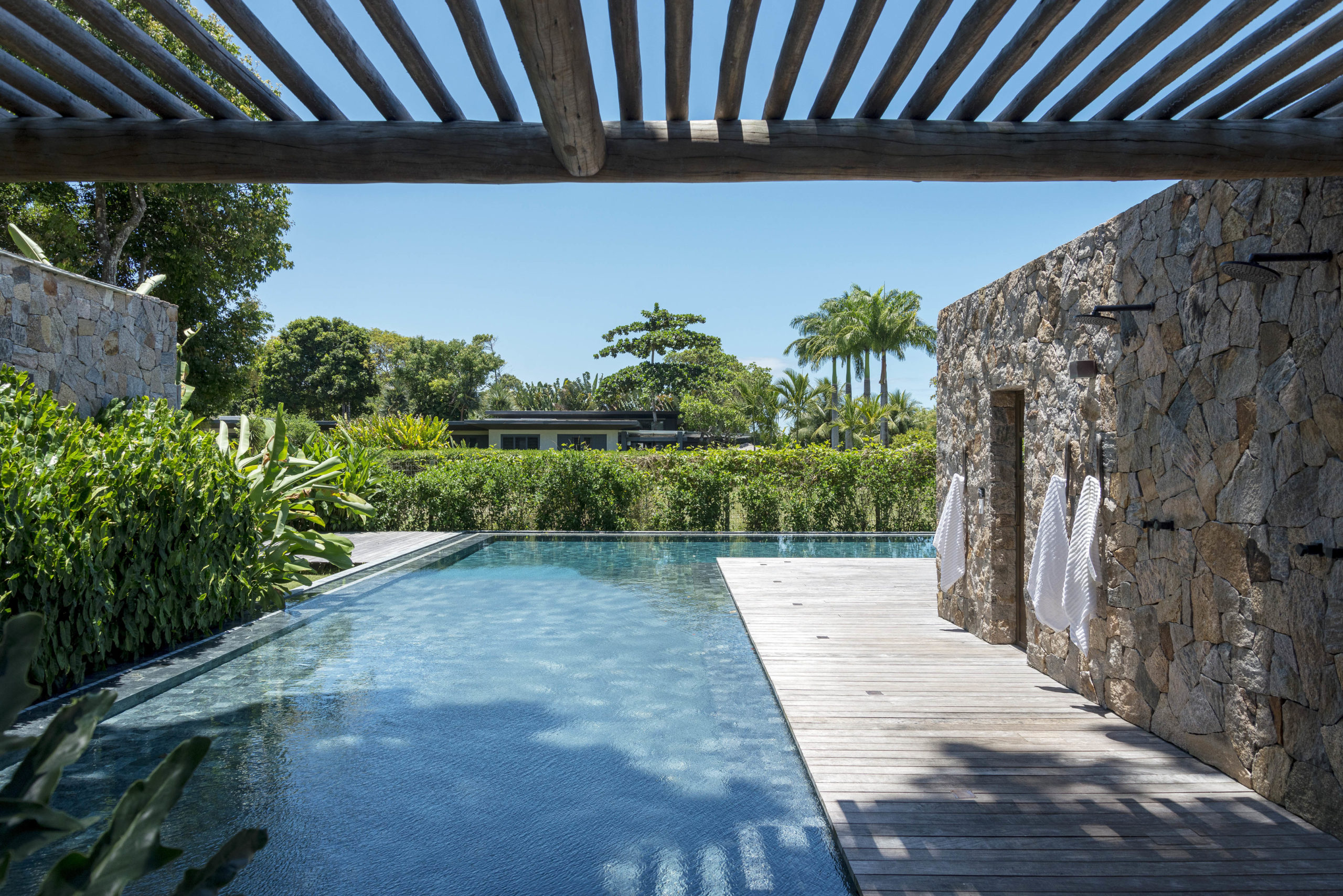 piscina em uma área com muitas plantas