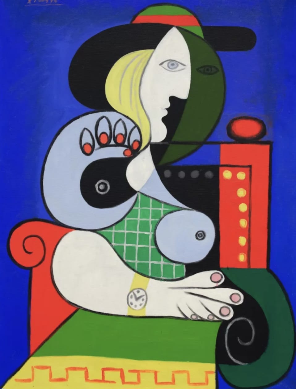 quadro colorido de uma mulher