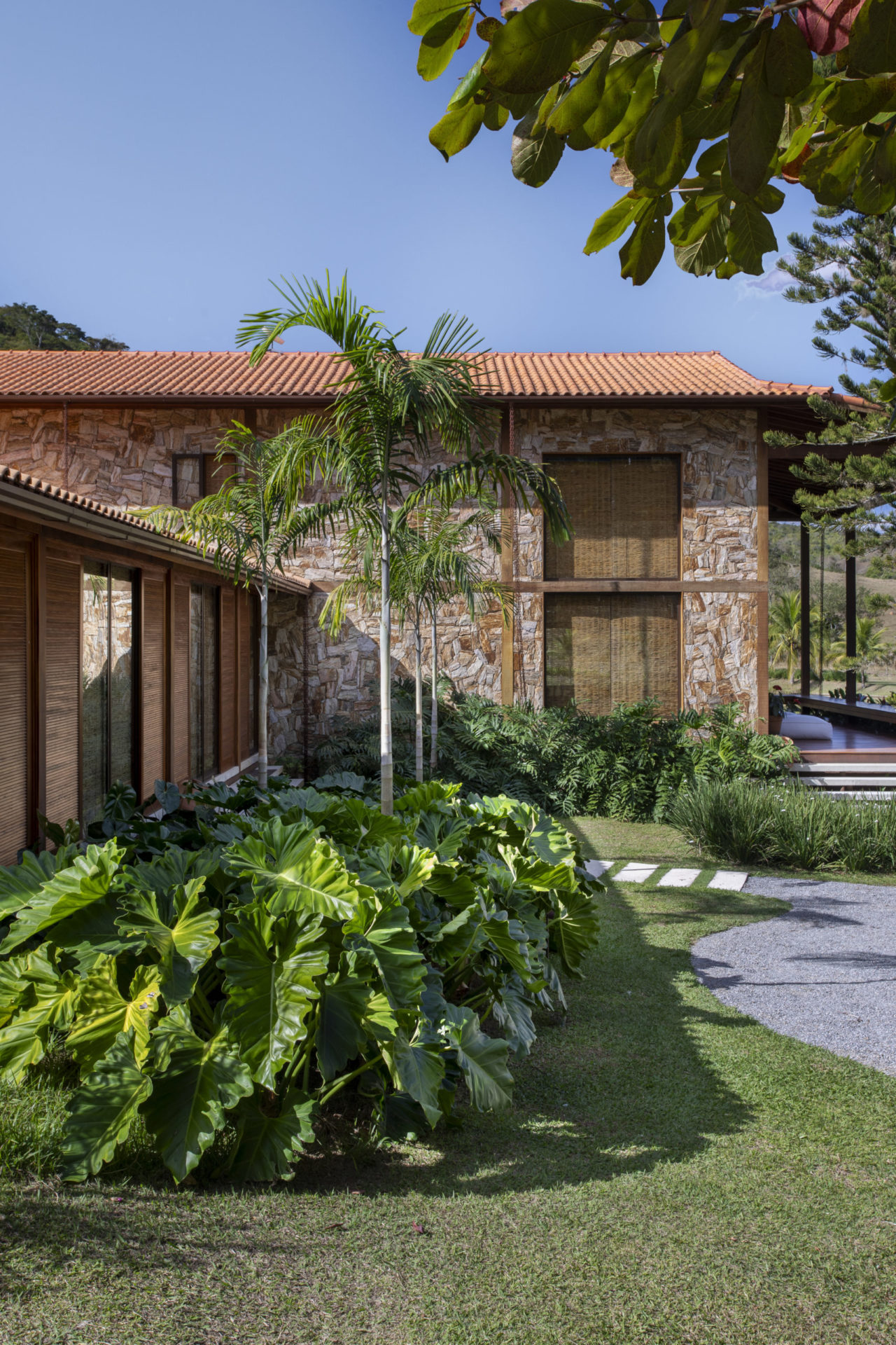 na foto uma casa em Além Paraíba com muitas plantas na entrada