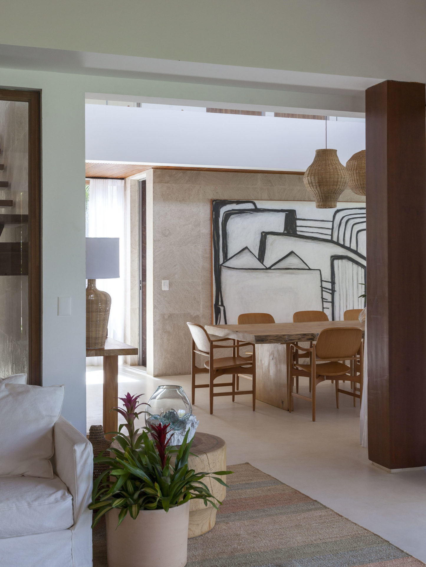 na foto área interna de casa de praia