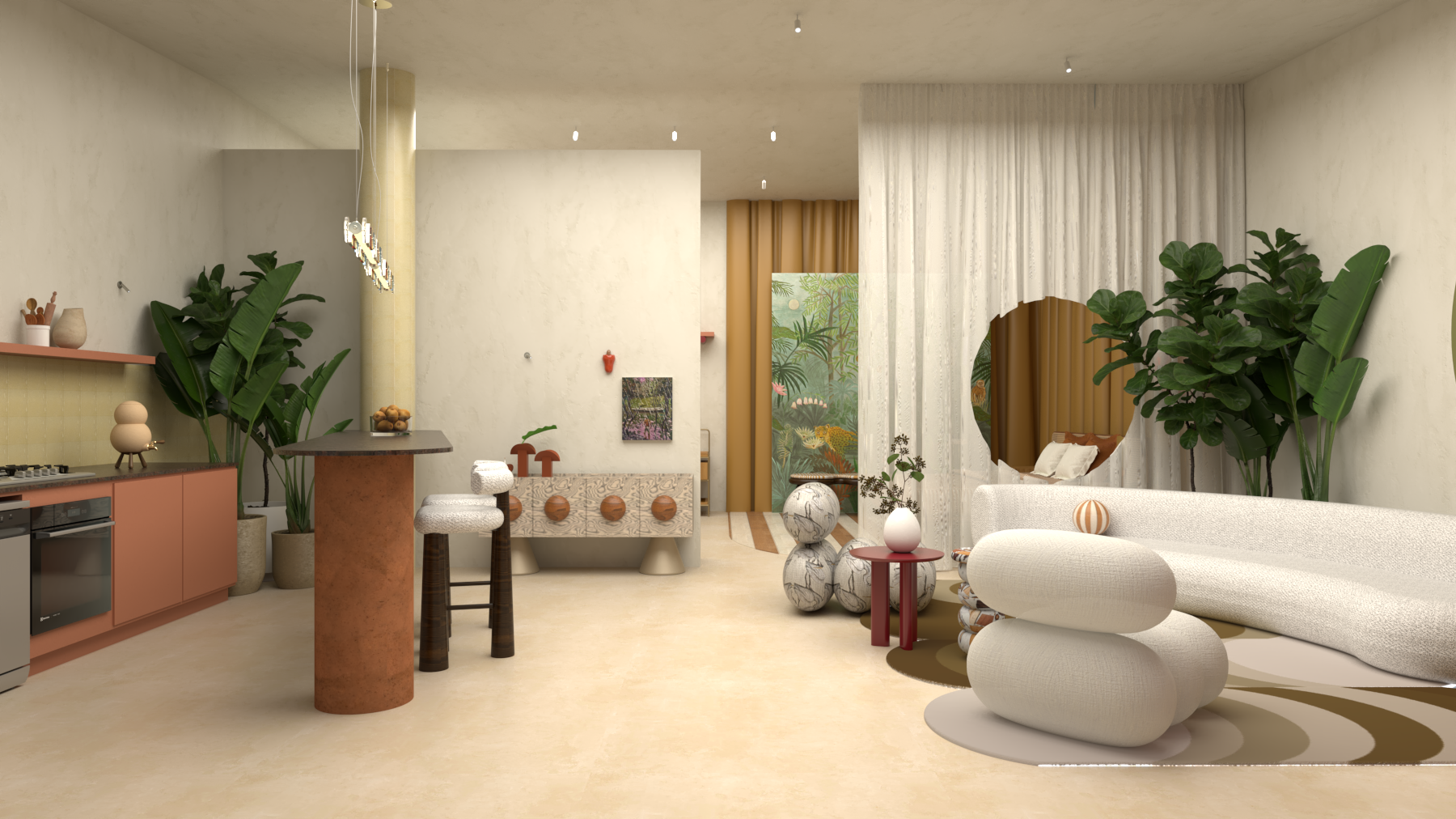 na foto um sala de estar